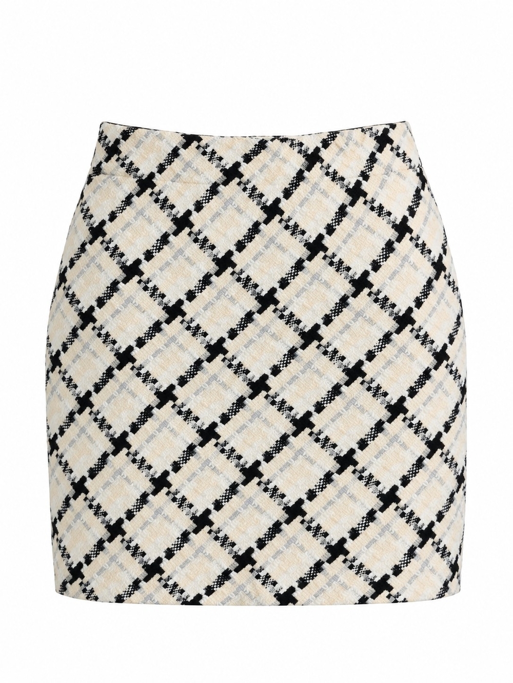 WHITE HOUSE BLACK MARKET | Wool Blend Tweed Plaid Pencil Mini Skirt | 8